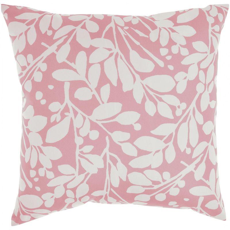 Waverly Leaf Storm 20" x 20" Coral Indoor/Outdoor Throw Pillow
