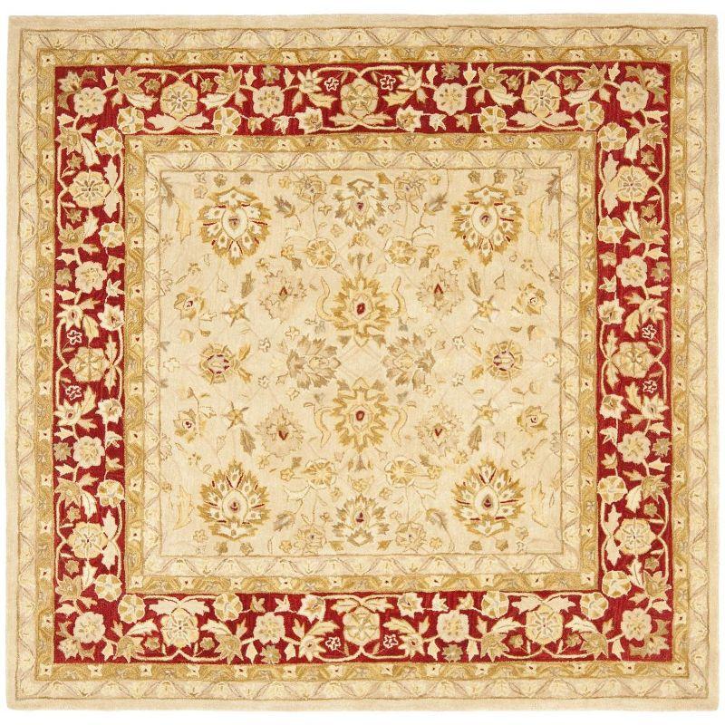 Elegant Anatolia Ivory Wool 8' Square Tufted Area Rug