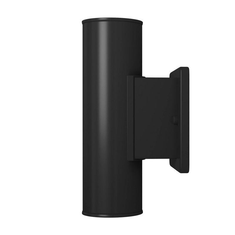 2-Light Riga Outdoor Wall Light Matte Black - EGLO: ETL Listed, Integrated LED, Adjustable Head Tilt, Iron Body