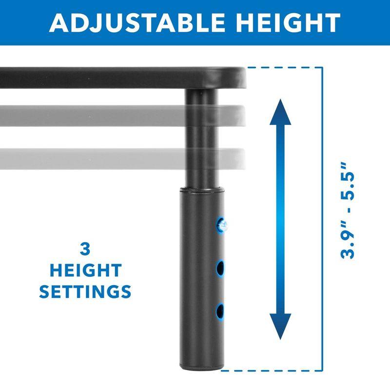 Mount-It! Height Adjustable Single Monitor Riser | Metal Mesh Computer Screen Platform | Desktop Riser for Laptop Monitor & Printer | 44 Lbs. Capacity