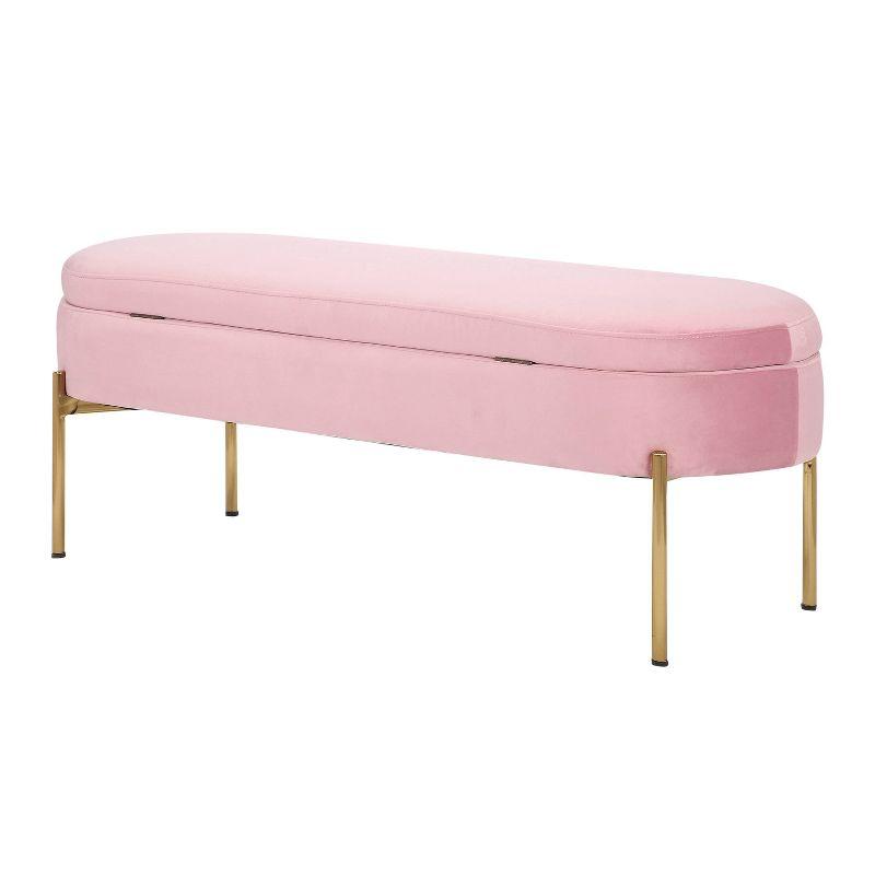 Velvet Upholstered Storage Bench