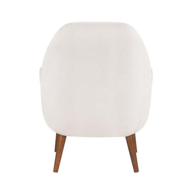 Comfort Pointe Accera Mid-Century Velvet Arm Chair Sea Oat: Upholstered, Rubberwood Legs, Foam Fill