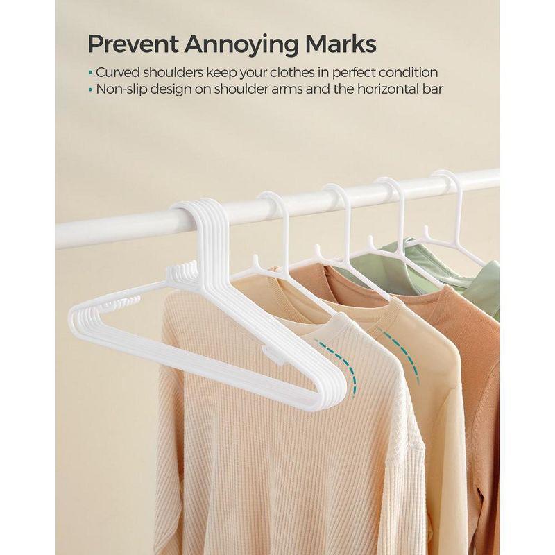 SONGMICS 50 Pack Plastic Hangers Space-Saving Clothes Hangers White