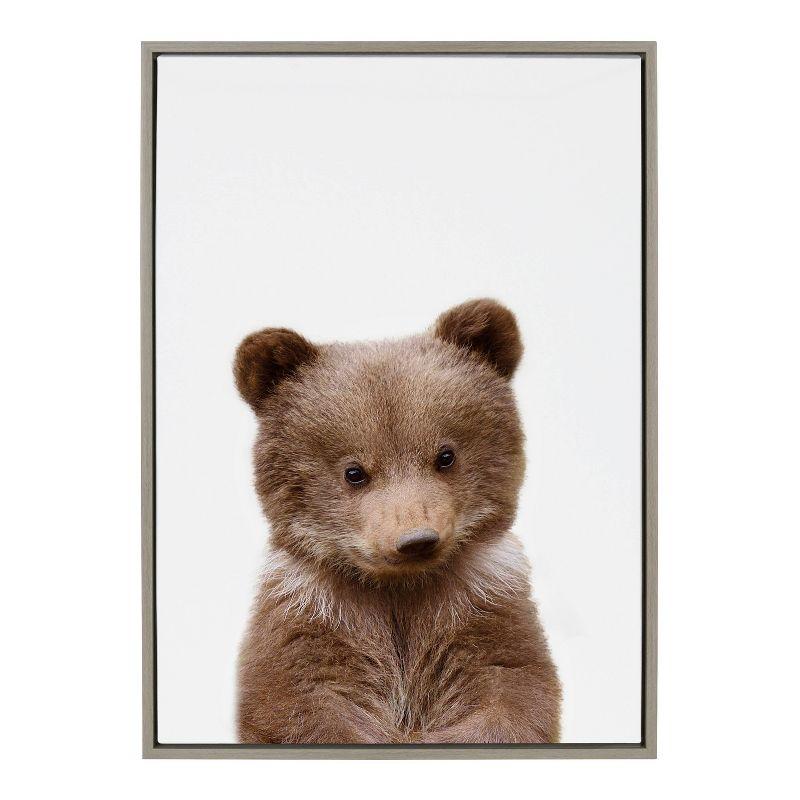 Sylvie Baby Bear Framed Canvas Print for Nursery