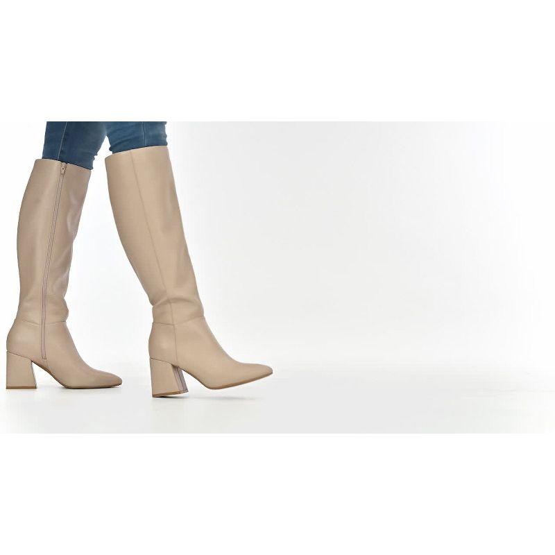 Journee Collection Womens Landree Block Heel Knee High Boots Nude 9.5