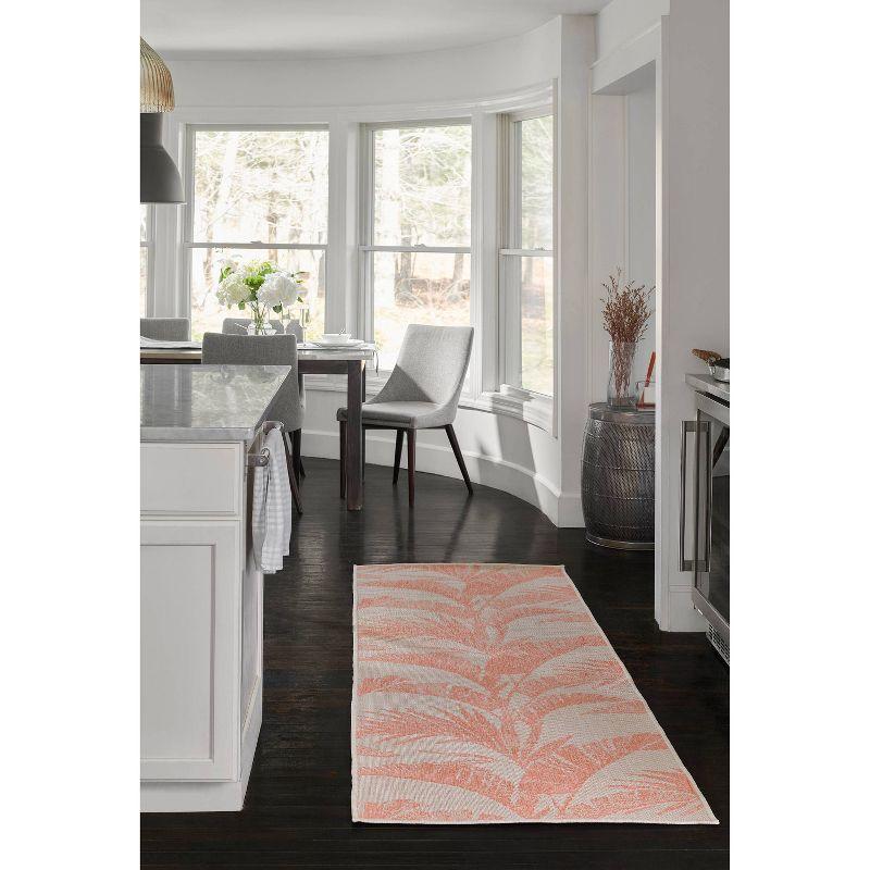 Momeni 6'6"x9' Riviera Grayson Area Rug Coral: Geometric Pattern, Indoor/Outdoor, Low Pile, Polypropylene, Machine Made
