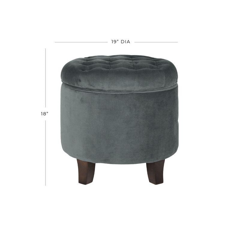 Large Round Button Tufted Storage Ottoman - HomePop