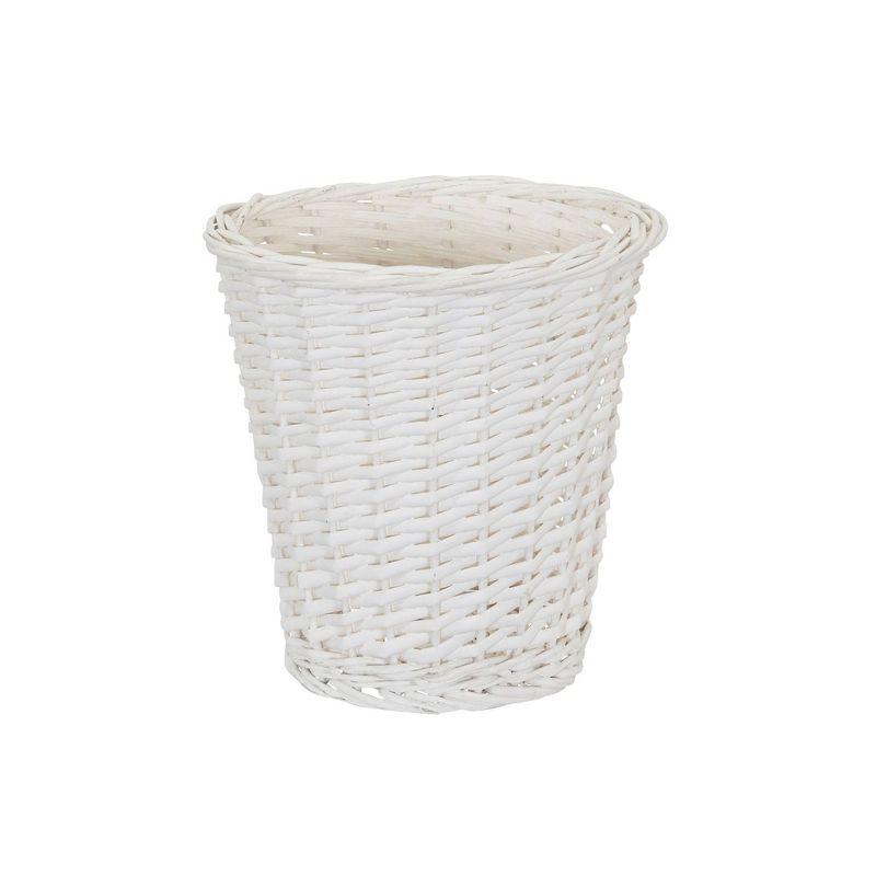 White Willow Wicker Waste Basket with Plastic Liner