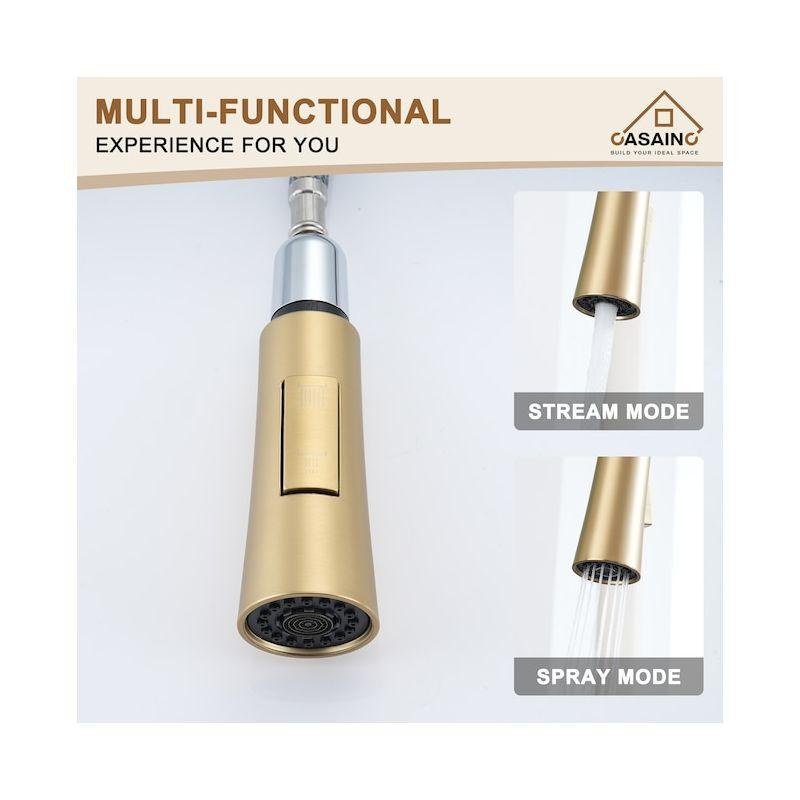 CASAINC 1.8 GPM Single-Handle Pull-Down Kitchen Faucet Single Hole Faucet