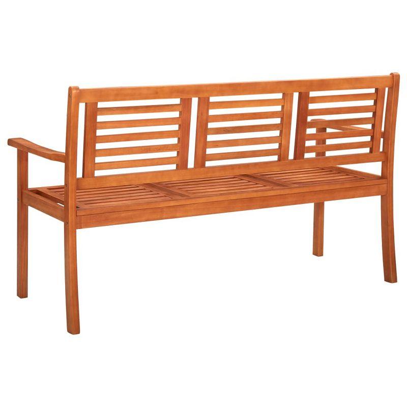 vidaXL 3-Seater Patio Bench 59.1 in. Solid Wood Eucalyptus