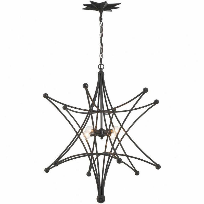 Crystorama Lighting Astro 4 - Light Chandelier in  Black