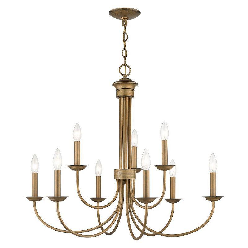 Livex Lighting Estate 9 - Light Chandelier in  Antique Gold Leaf