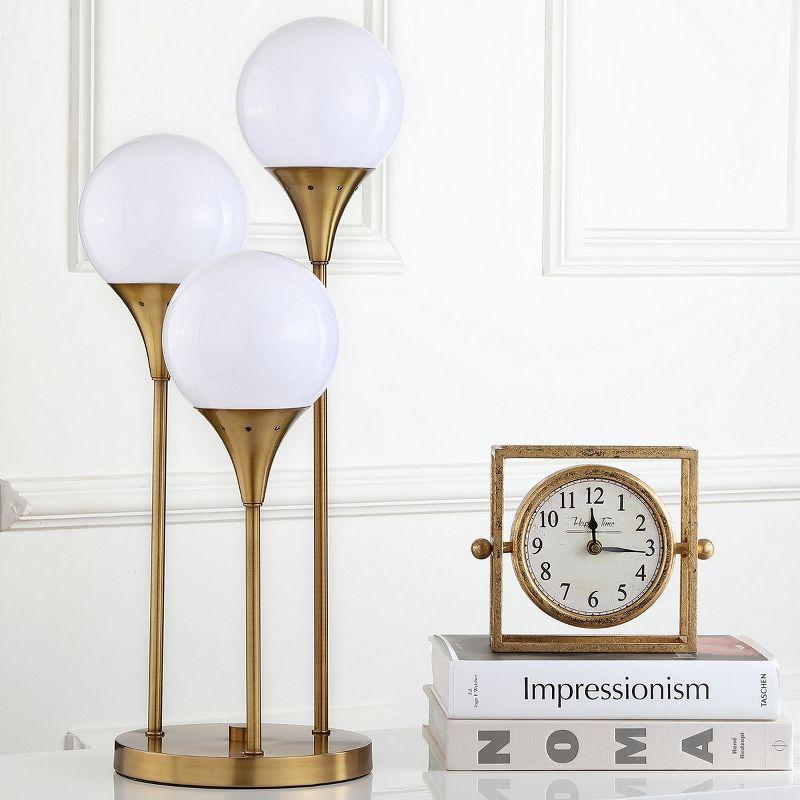 Marzio Brass Gold 25-Inch Modern 3-Orb Table Lamp