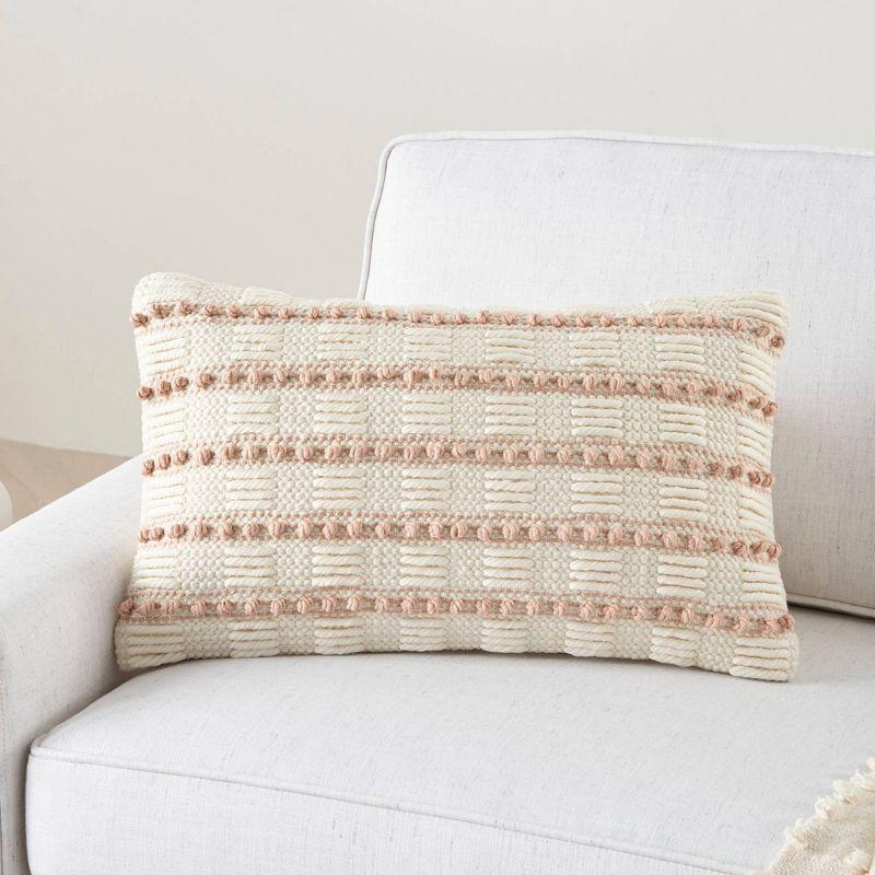 Life Styles Woven Lines and Dots Throw Pillow - Mina Victory