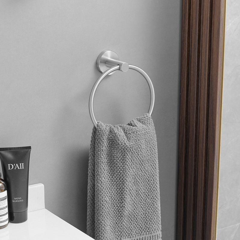 BWE 6-Piece Bath Hardware Set with Towel Ring Toilet Paper Holder Towel Hook and Towel Bar