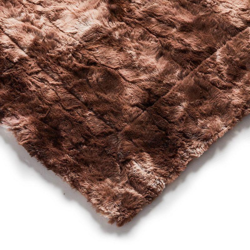 Cheer Collection Ultra Soft Faux Fur Throw Blanket - Brown