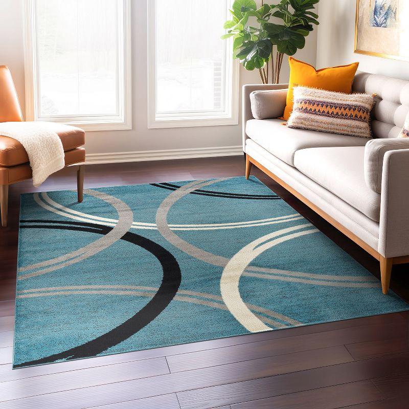 World Rug Gallery Contemporary Abstract Circles Design Area Rug