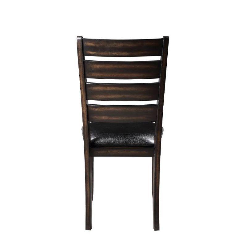 23" Urbana Dining Chair Black PU and Espresso - Acme Furniture: Set of 2, Armless, Linen Upholstery