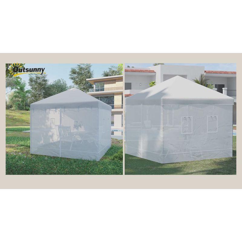 Outsunny Canopy Screen Walls, Replacement Netting with 6 Service Windows and 1 Door, for 10' x 10' Canopy Tent, White