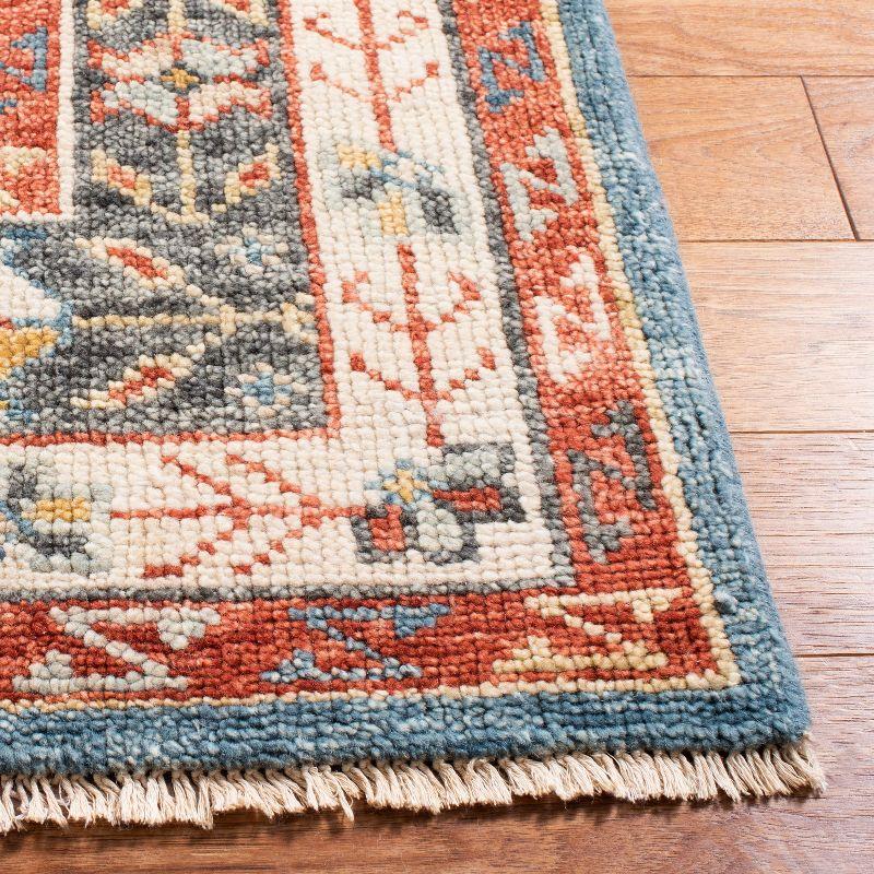 Hand-Knotted Samarkand Blue & Green Wool 6' x 9' Area Rug