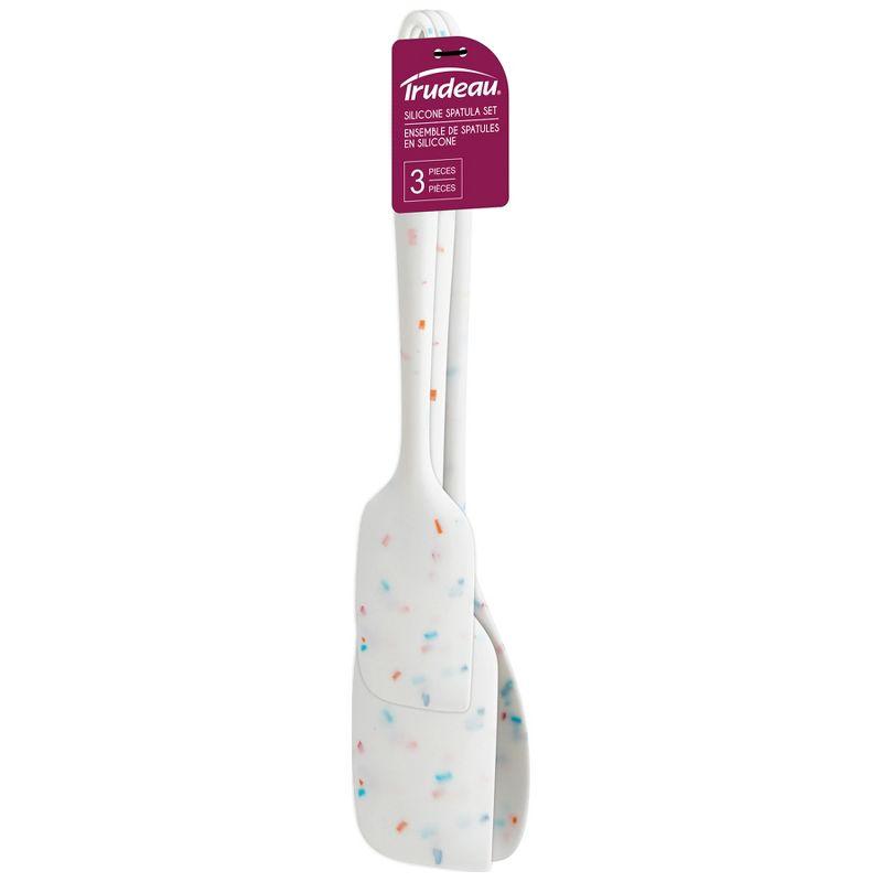 Trudeau White Confetti Silicone Spatula Set, 3 Pieces