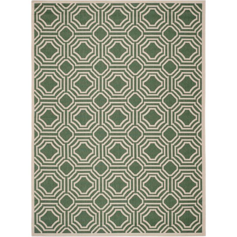 Arneshia Geometric Green/Beige Indoor/Outdoor Area Rug