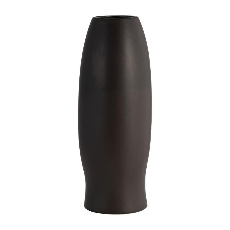 Sagebrook Home 14" Ceramic Face Vase - Ceramic Table Decor, Rustic Decorative Centerpiece For Home, Wedding, Office Decor - Black Vase Decor