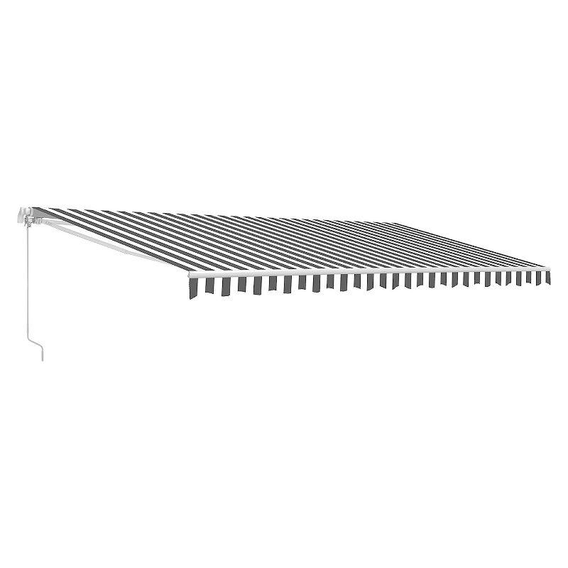 ALEKO Motorized Retractable Outdoor Awning with White Frame