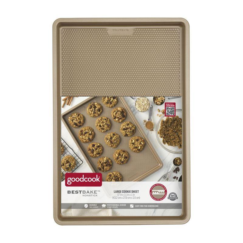 GoodCook 17"x11" Best Bake Cookie Sheet: Carbon Steel Baking Pan, Dishwasher-Safe, Rectangle, Brown