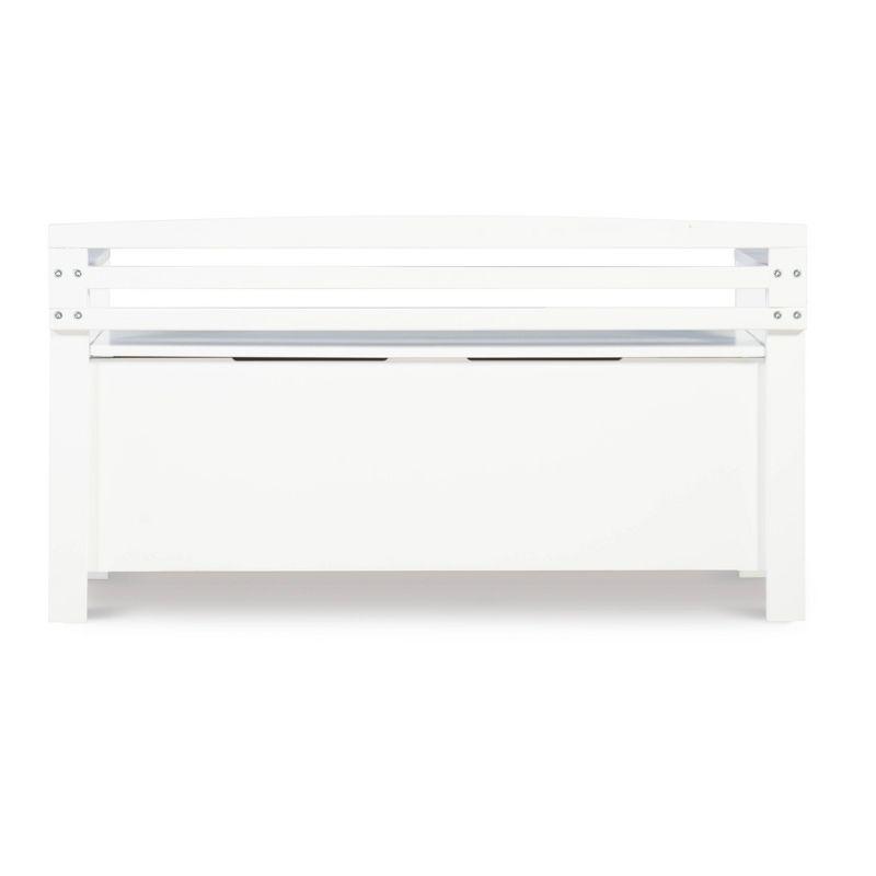 46" Laredo Solid Wood Storage Bench White - Linon: Entryway Flip Top, Ladderback Design