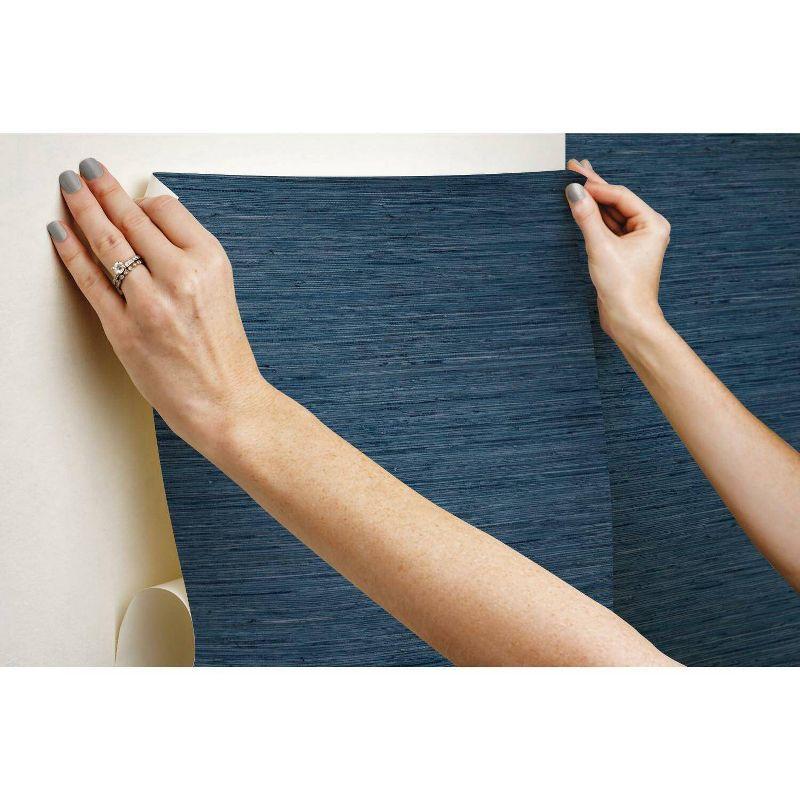 RoomMates Grasscloth Blue Peel & Stick Wallpaper