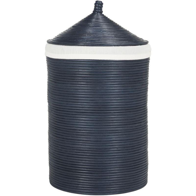 Wellington Laundry Basket - White/Navy - Safavieh