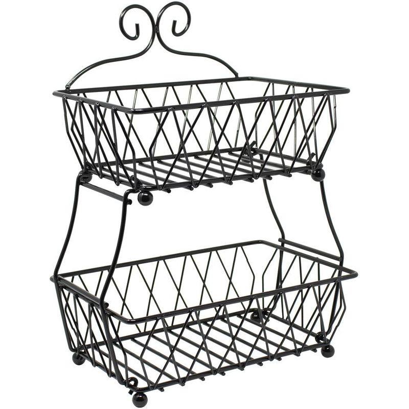 Sorbus 2-Tier Metal Fruit Basket Stand