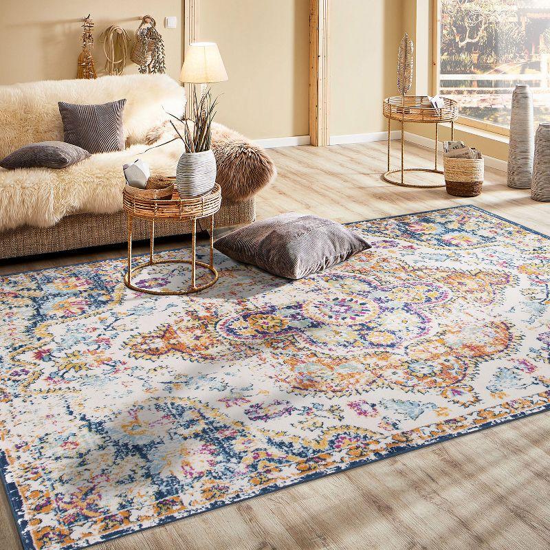 World Rug Gallery Distressed Vintage Bohemian Area Rug