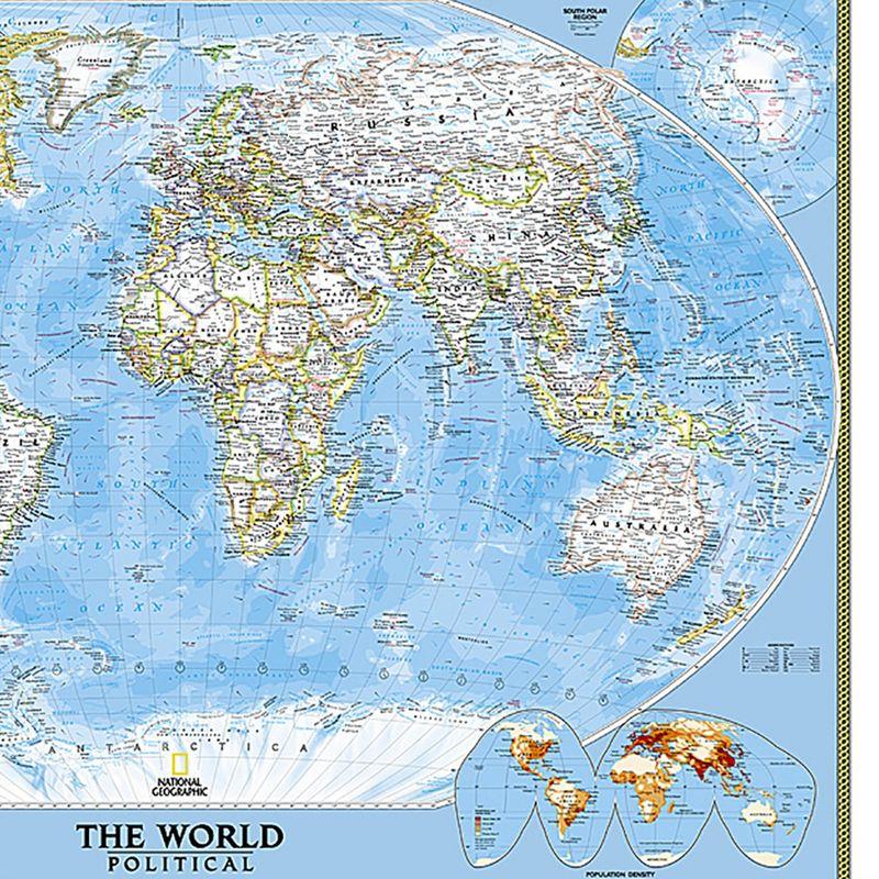 National Geographic World Classic Map, Laminated, 43.5" x 30.5"