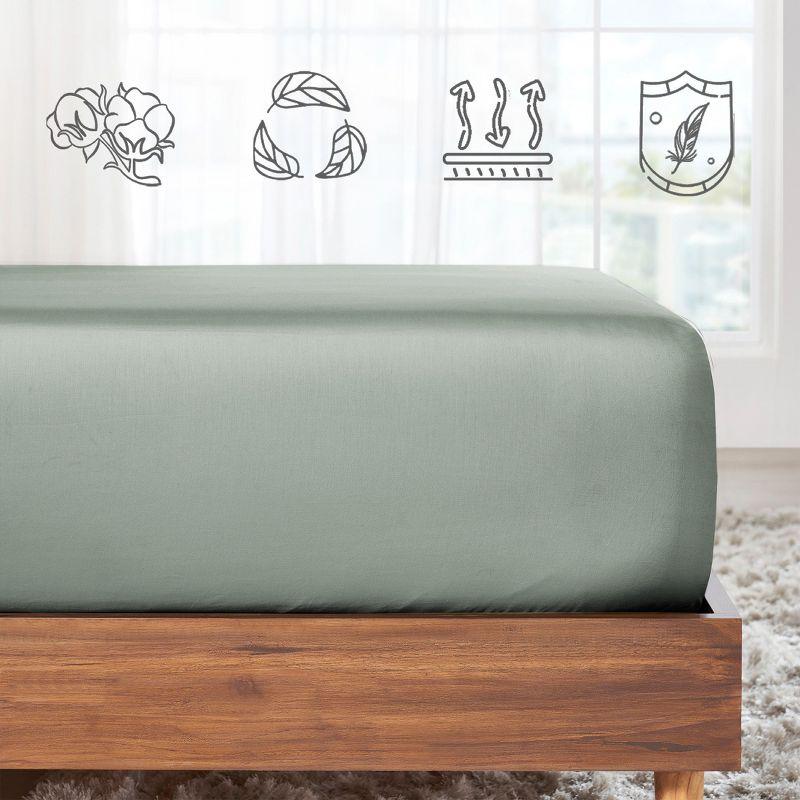 400 Thread Count 100% Cotton Fitted Sheet - California Design Den - Sage Green, King