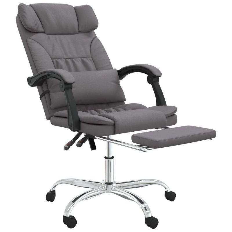 vidaXL Massage Reclining Office Chair Gray Faux Leather