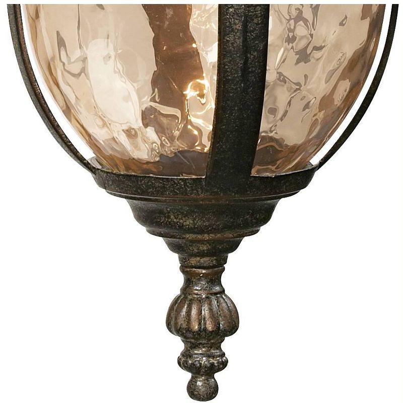 John Timberland Bellagio Vintage Rustic Outdoor Wall Light Fixture Bronze Downbridge 16 1/2" Champagne Hammered Glass for Post Exterior Barn Deck Yard