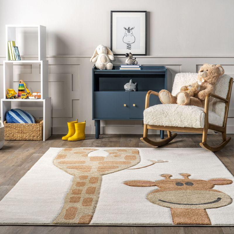 Nuloom Anabell Animal 4x6 Indoor Area Rug for Living Room Bedroom Dining Room Nursery Kitchen, Beige/Ivory