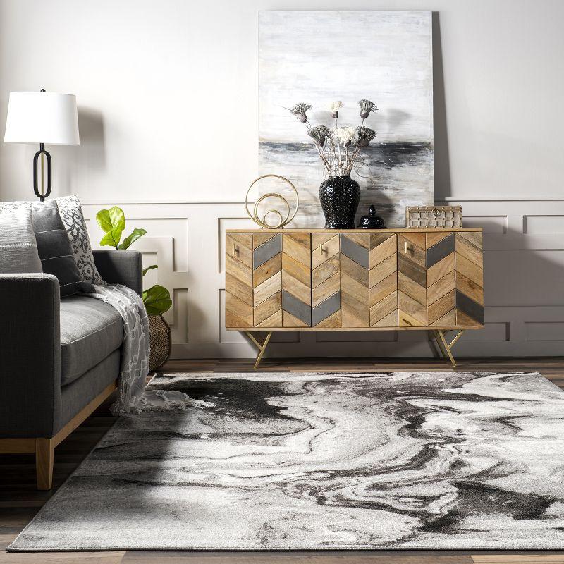 Nuloom Remona Abstract 5x8 Indoor Area Rug for Living Room Bedroom Dining Room Kitchen, Grey/Ivory