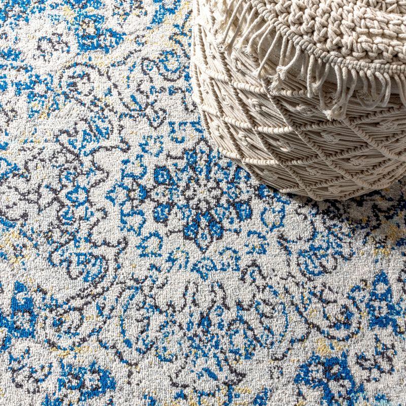 JONATHAN Y Bohemian FLAIR Boho Vintage Medallion Blue/Cream 4 ft. x 6 ft. Area Rug