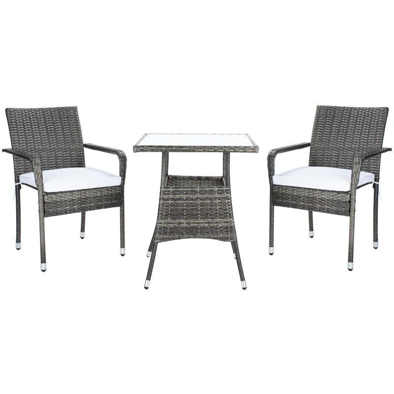 Laban Bistro Set - Outdoor - PAT7718 - Grey Brown/White - Safavieh
