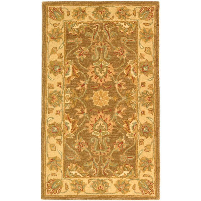 Heritage HG343 Handmade Accent Rug - 2'3"x4' - Brown/Ivory - Safavieh
