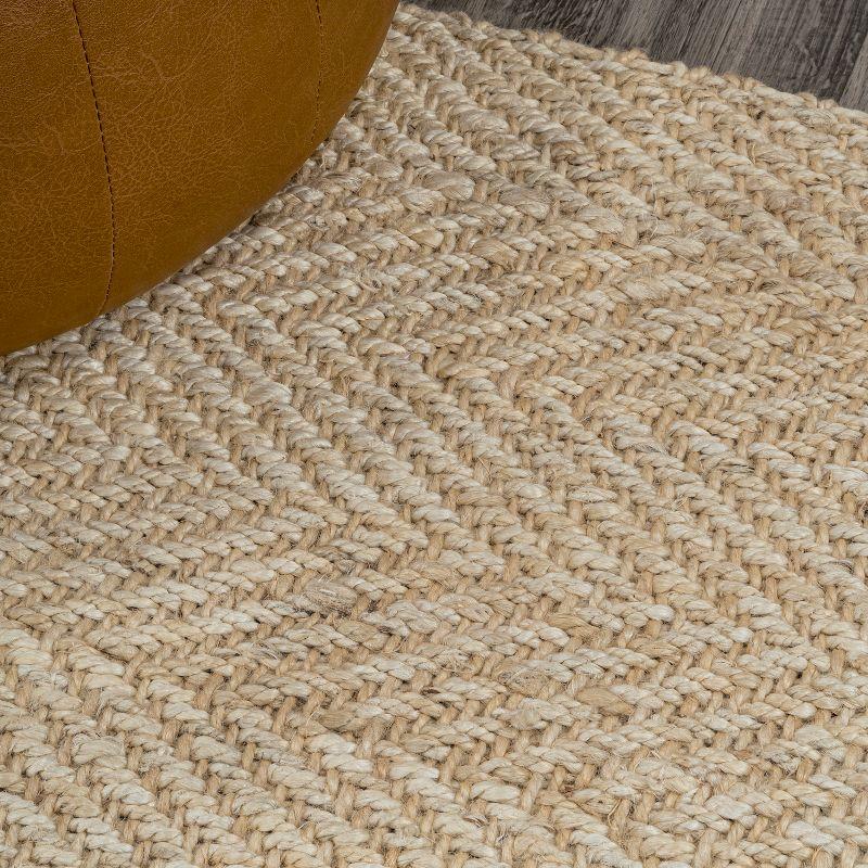 Espina Hand Woven Herringbone Chunky Jute Indoor Area Rug - JONATHAN Y