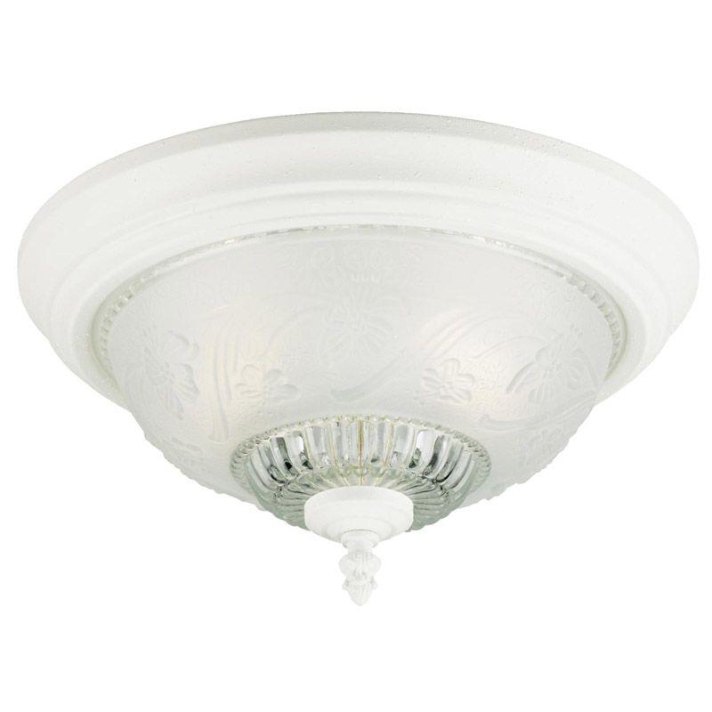 Westinghouse Harmony Vintage White Glass Floral Flush Ceiling Light