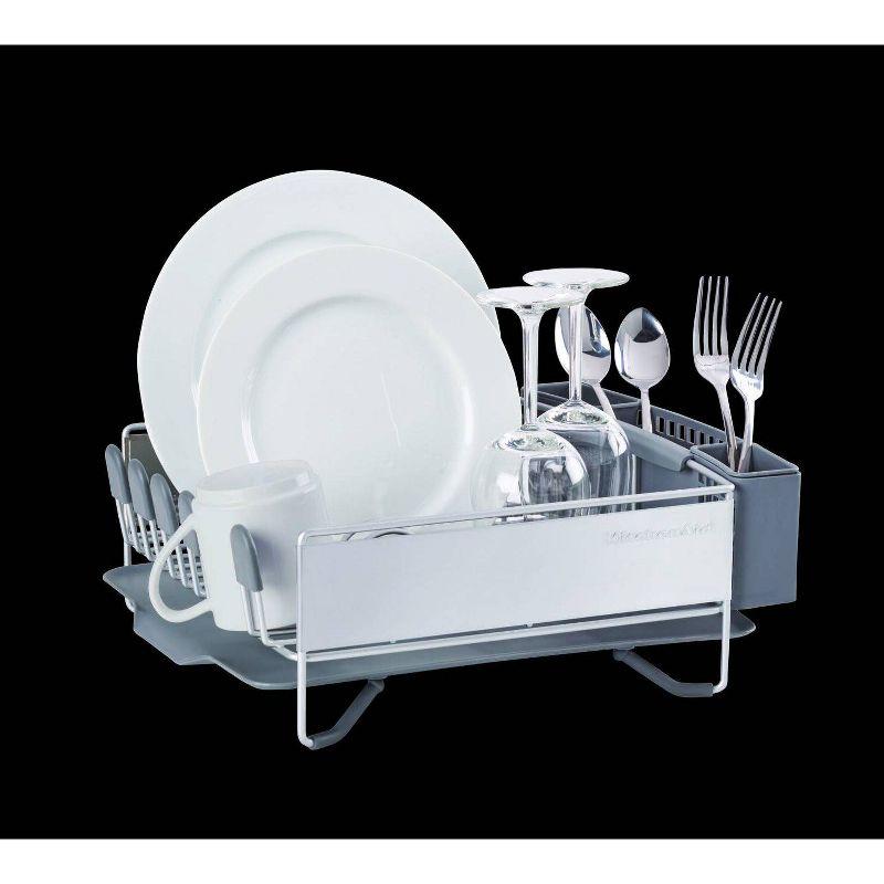 KitchenAid® Compact Stainless Steel Dish Rack, Satin Gray, 15-Inch-by-13.25-Inch