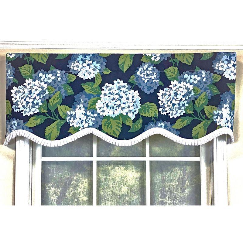 RLF Home Hydrangea Ruffled Provance valance 3" Rod Pocket, 50" x 17"