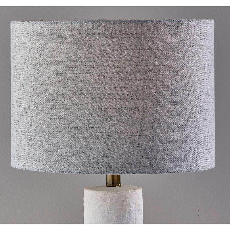 Edison White Textured Ceramic Table Lamp with Grey Shade