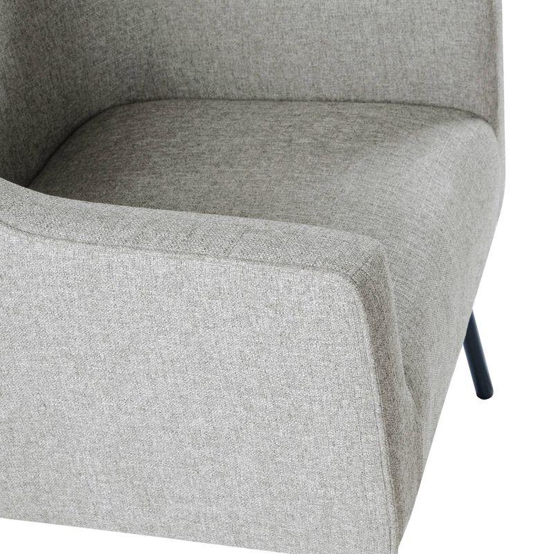 Modern Accent Chair Gray Woven - HomePop: Upholstered, Metal Legs, Matte Black Finish