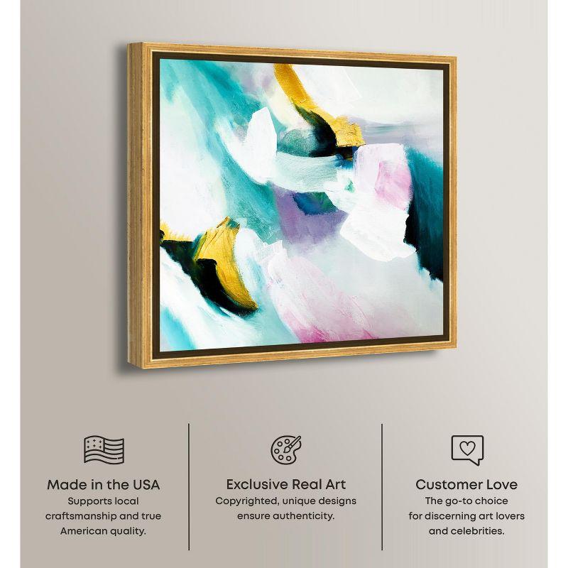 Art Remedy Art Remedy Still Violas Framed Blue Abstract 1 Piece Canvas Wall Art 56586
